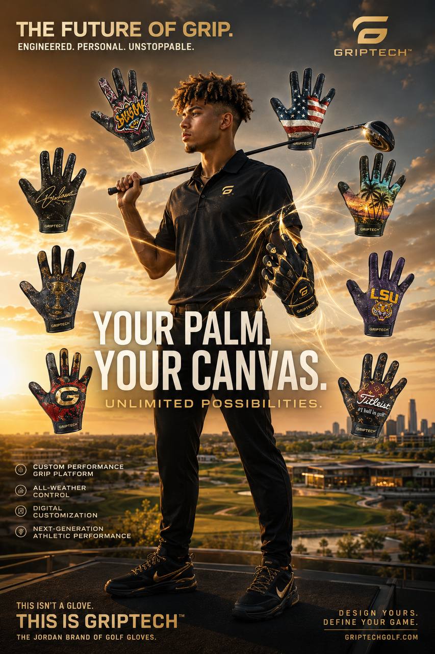GRIPTECH athlete with custom golf gloves